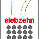Stickdatei - Zahlenkarten 7 Lernkarten 1-20 - Sewando