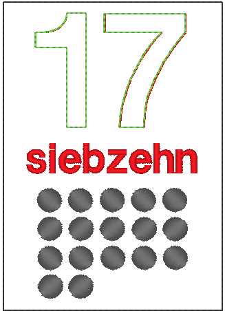 Stickdatei - Zahlenkarten 7 Lernkarten 1-20 - Sewando