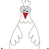 Stickdatei - Doodle-Applikation "Huhn BERTA" & ITH-Osterei 13x18 cm