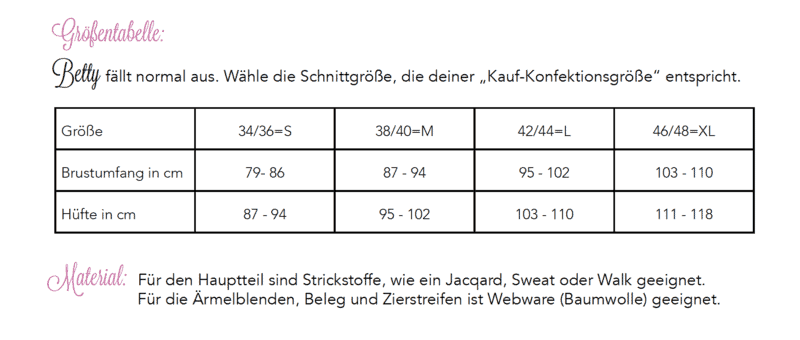 Schnittmuster Jacke Betty Gr. S–XL – PDF A4, A0 & Beamer inkl. Anleitung - Sewando