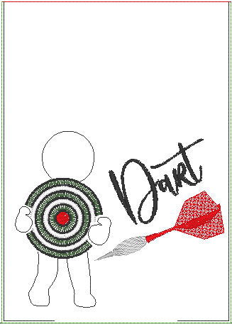 Stickdatei - Dart (Untersetzer, Mugrug, Anhänger, Schild etc.) - Sewando
