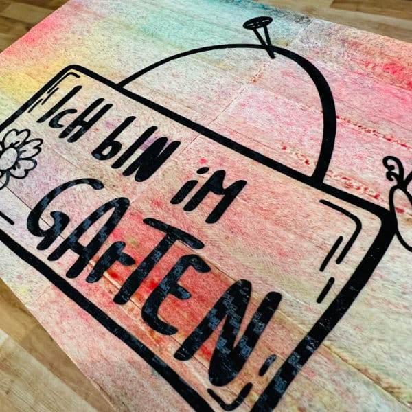 Bin im Garten | SVG, DXF & PNG Plotterdatei, Laserdatei - Sewando