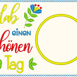 Stickdatei - Mugrugs "Hab einen schönen Tag" (4 Motive)