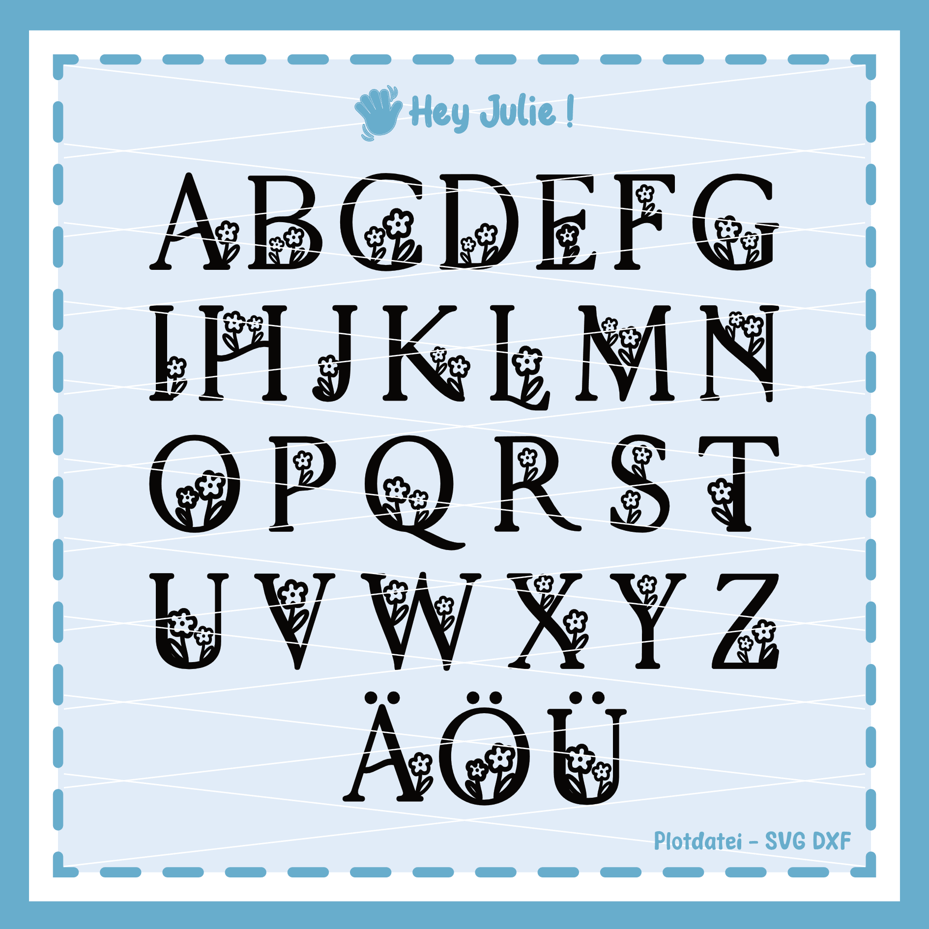 Plotterdatei Blumen Alphabet - Sewando