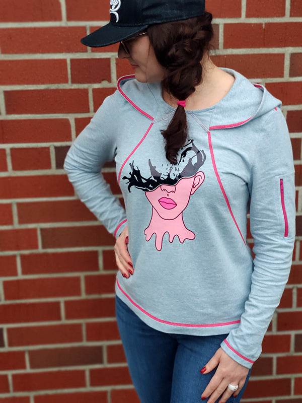 Schnittmuster CHRISTA - Hoodie oder Shirt mit besonderer Teilungnaht Gr. 34-54 - Sewando
