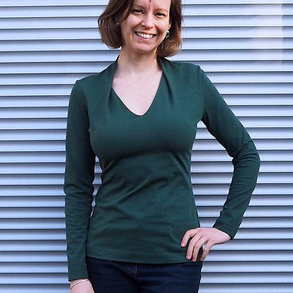 Schnittmuster COREY Shirt mit besonderem Kragen, leicht zu nähen Gr. 34-54 - Sewando