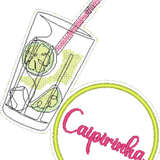 Stickdatei Cocktail - Untersetzer (Single Line) - Sewando