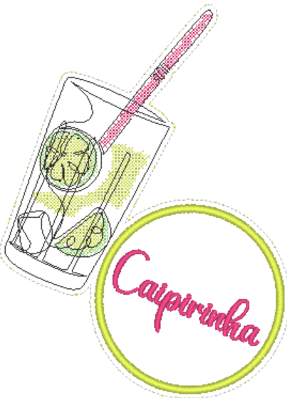 Stickdatei Cocktail - Untersetzer (Single Line) - Sewando