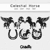 Plotterdatei Celestial Horse Pferd, Pegasus - Sewando