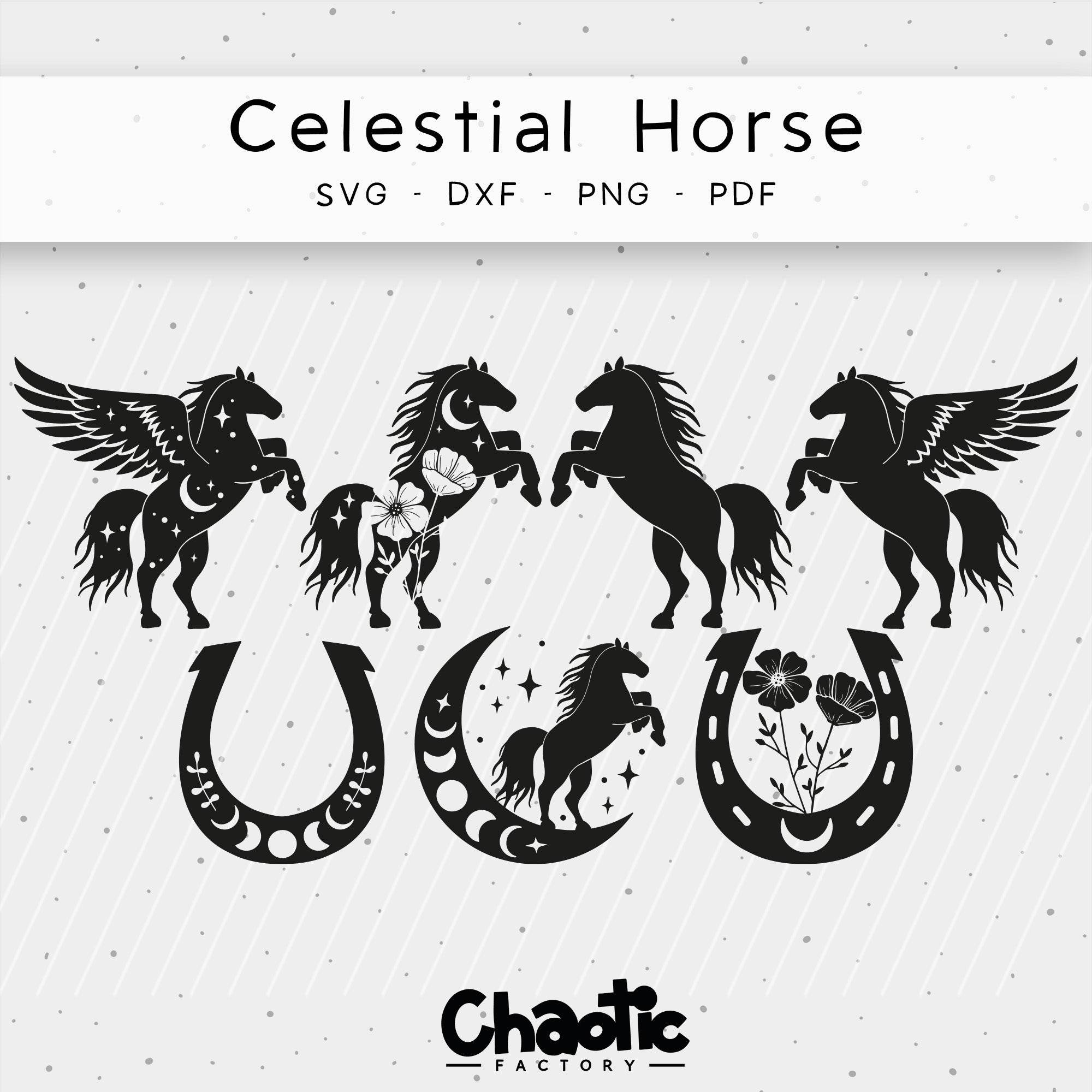Plotterdatei Celestial Horse Pferd, Pegasus - Sewando