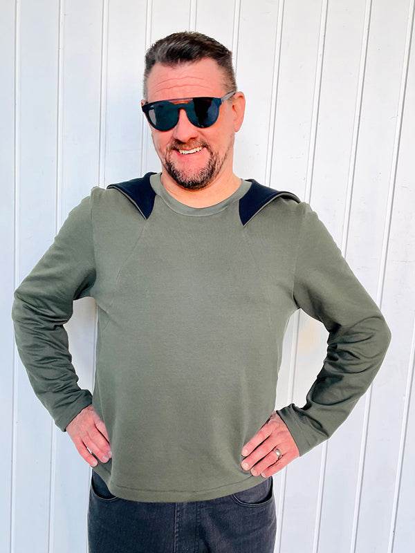 Schnittmuster CHRIS - Shirt oder Hoodie mit Teilungsnaht für ihn Gr. 44-62 - Sewando