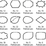 Stickdatei - Bausatz mit 30 Mugrugs (blanko zum Selbstgestalten) - Sewando