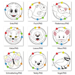 Stickdatei - Tier Buttons (20 Tiere) - Sewando