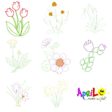 Stickdatei 8 Eierwärmer mit Blumen - Sewando