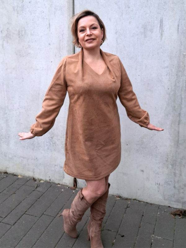 Schnittmuster COREY Set Shirt und Kleid mit ganz besonderem Kragen und gar nicht schwer zu nähen Gr. 34-54 - Sewando