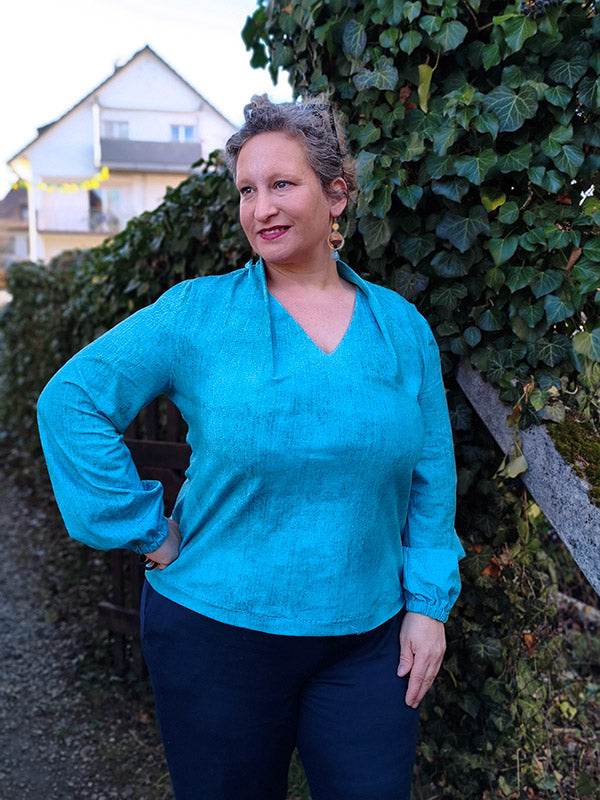 Schnittmuster COREY Set Shirt und Kleid mit ganz besonderem Kragen und gar nicht schwer zu nähen Gr. 34-54 - Sewando