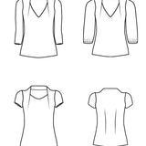 Schnittmuster COREY Shirt mit besonderem Kragen, leicht zu nähen Gr. 34-54 - Sewando