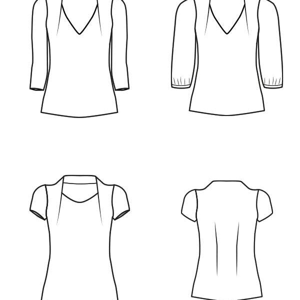 Schnittmuster COREY Shirt mit besonderem Kragen, leicht zu nähen Gr. 34-54 - Sewando