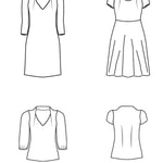 Schnittmuster COREY Set Shirt und Kleid mit ganz besonderem Kragen und gar nicht schwer zu nähen Gr. 34-54 - Sewando