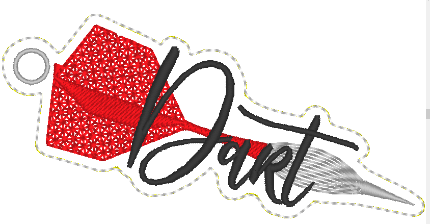 Stickdatei - Dart (Untersetzer, Mugrug, Anhänger, Schild etc.) - Sewando