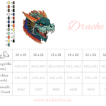 Drache Stickdatei – feuerspeiender Fantasy-König für deine Stickmaschine - Sewando