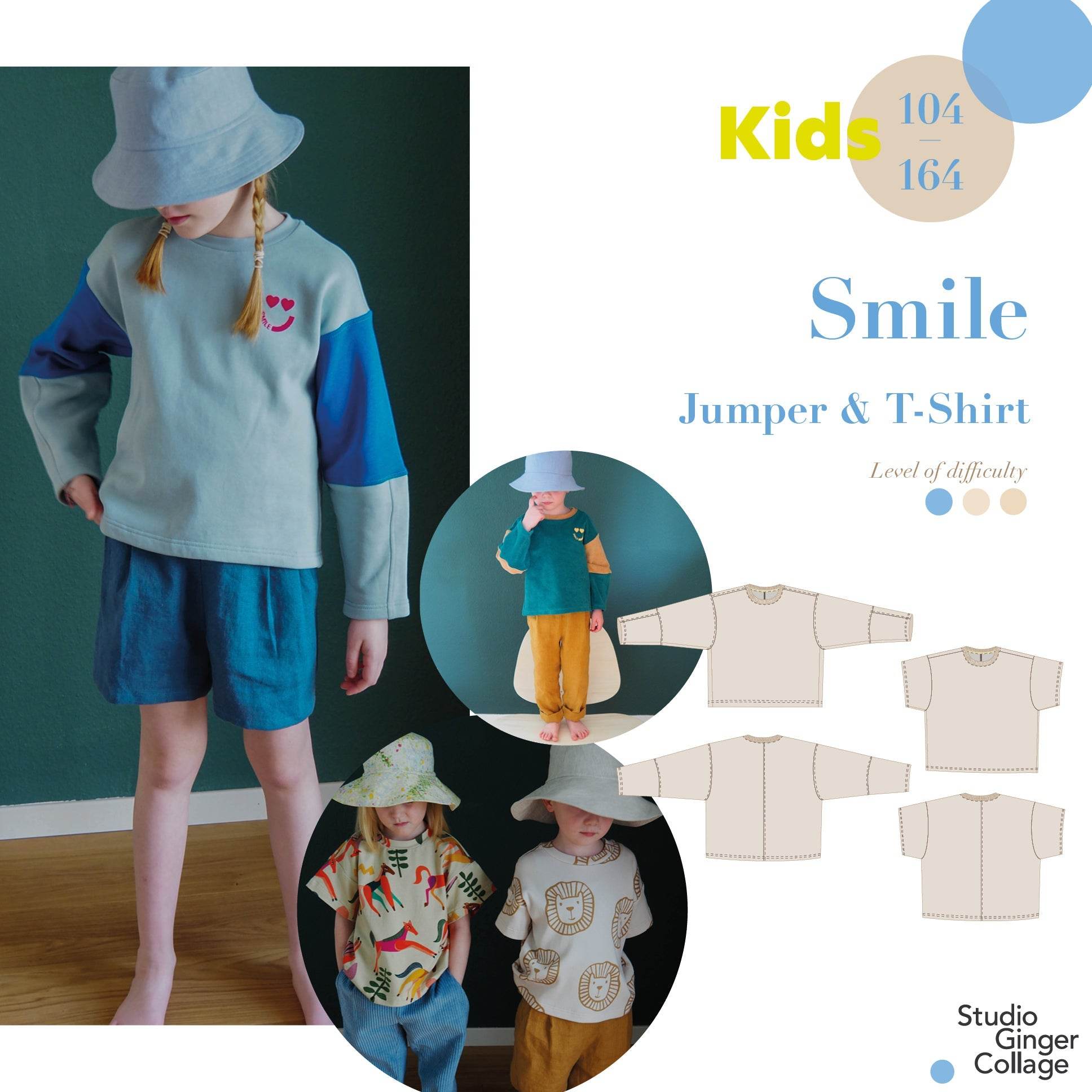 Smile Kids Jumper & T-Shirt 104 - 164 pattern and instructions - Sewando