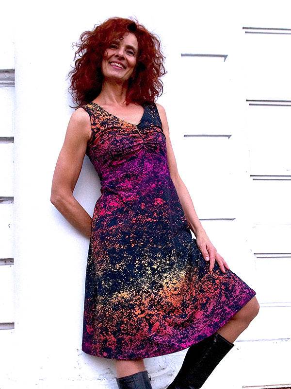 Schnittmuster ESA - Kleid oder Shirt mit Raffung vorne und Ärmelvarianten Gr. 34-54 - Sewando