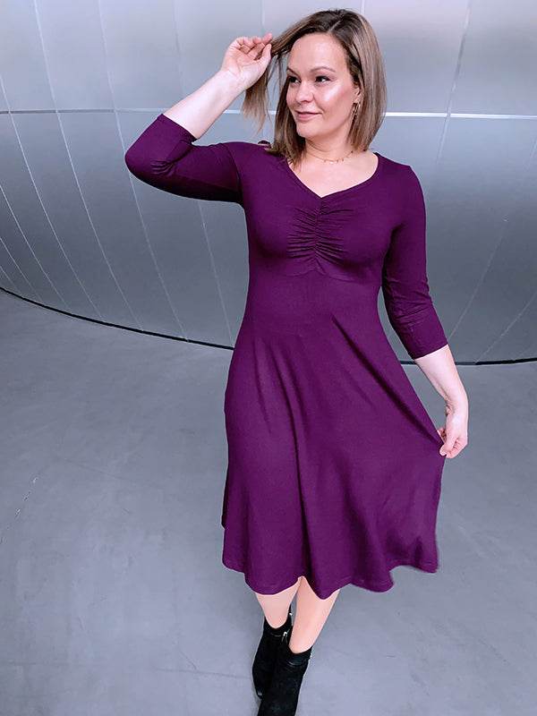 Schnittmuster ESA - Kleid oder Shirt mit Raffung vorne und Ärmelvarianten Gr. 34-54 - Sewando