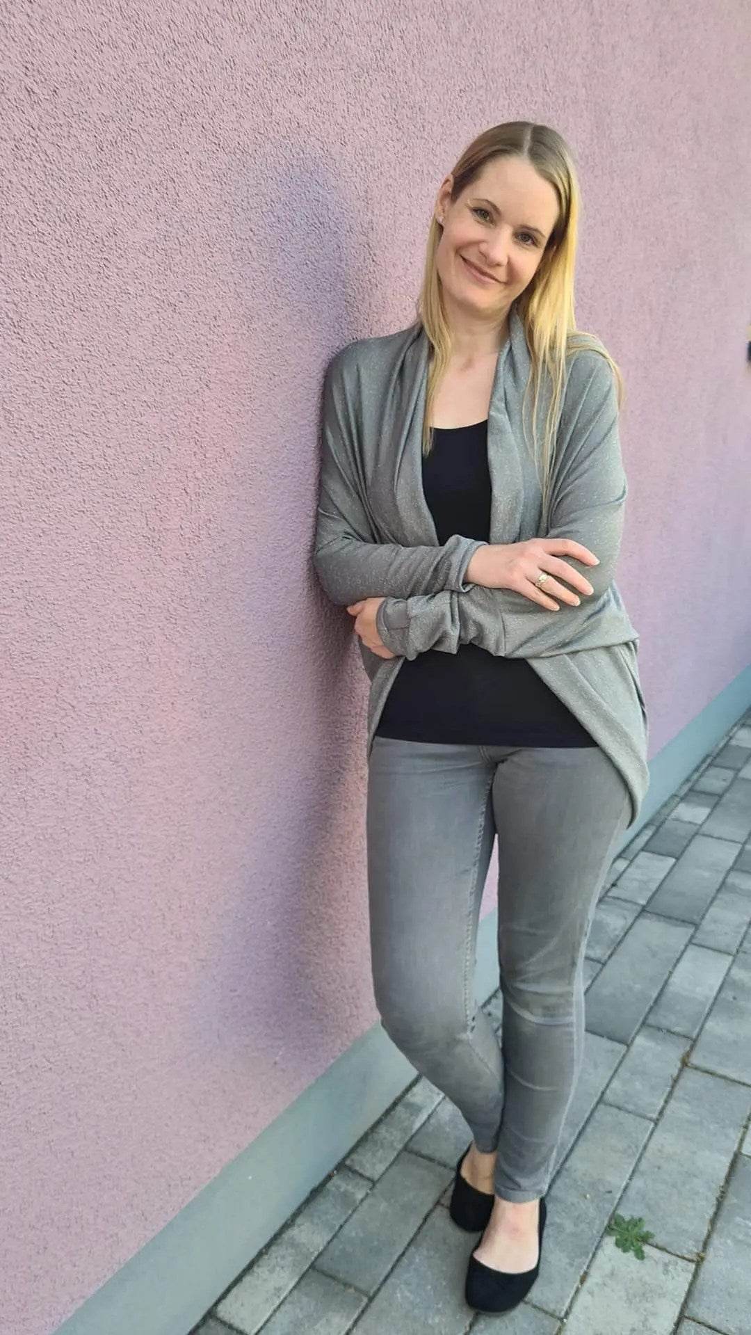 Schnittmuster Cardigan Crystal Gr. S - XL DE Freebie - Sewando