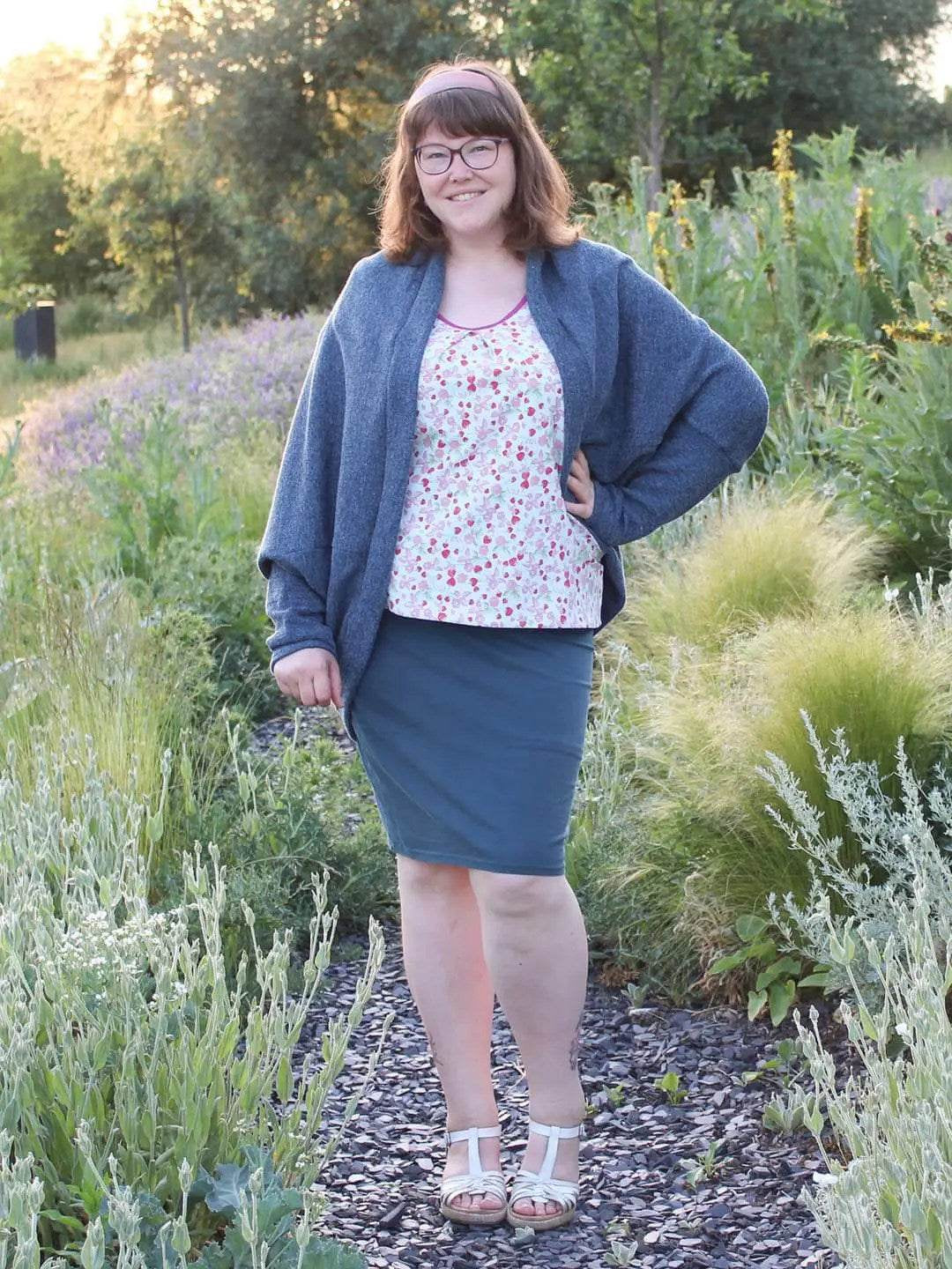 Schnittmuster Cardigan Crystal Gr. S - XL DE Freebie - Sewando