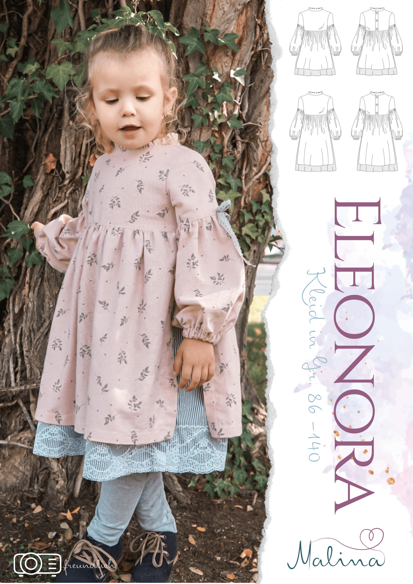 Schnittmuster Kleid Eleonora Gr. 86-140 - Sewando