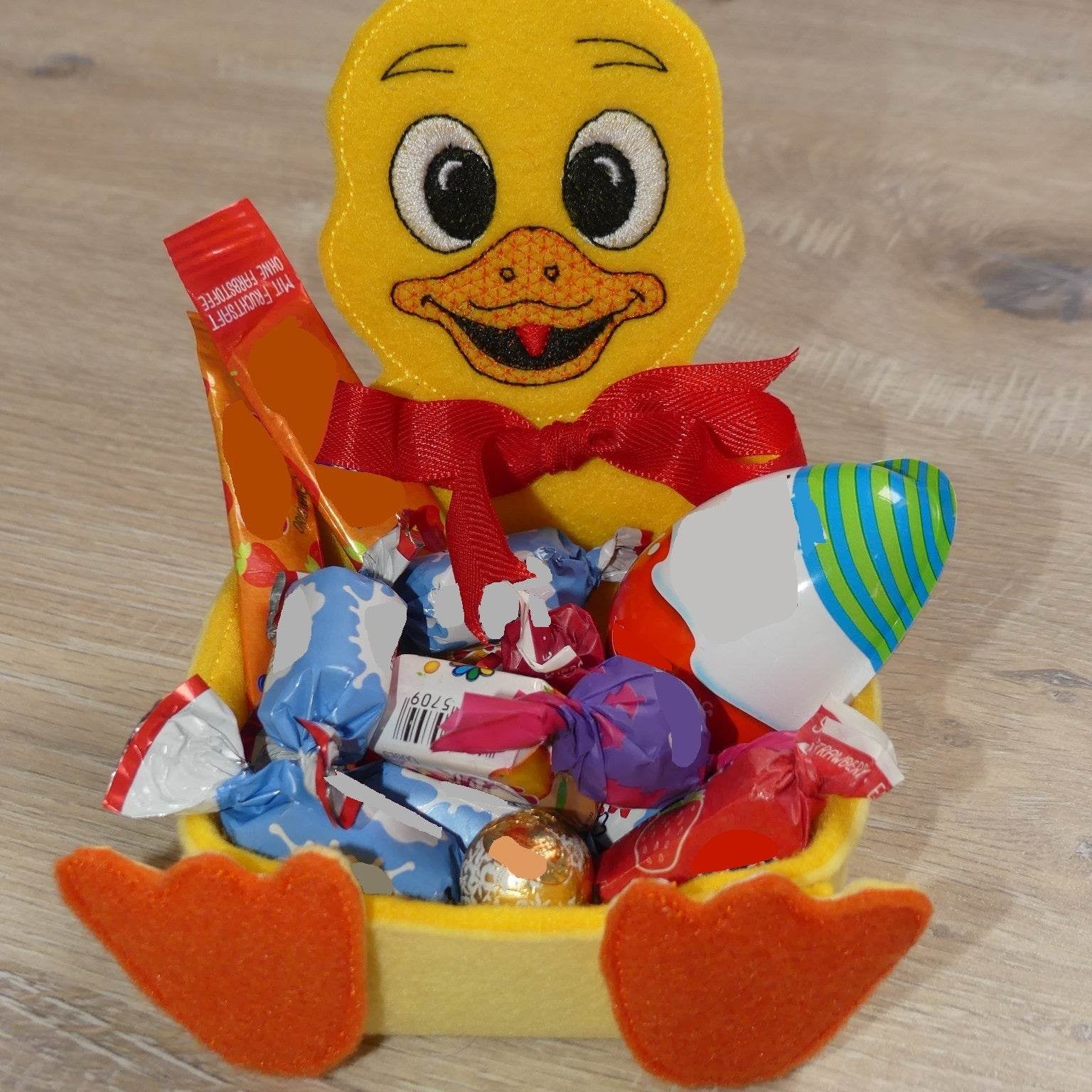Stickdatei 4 Naschboxen Ostern (Henne, Ente, Schaf und Hase) - Sewando