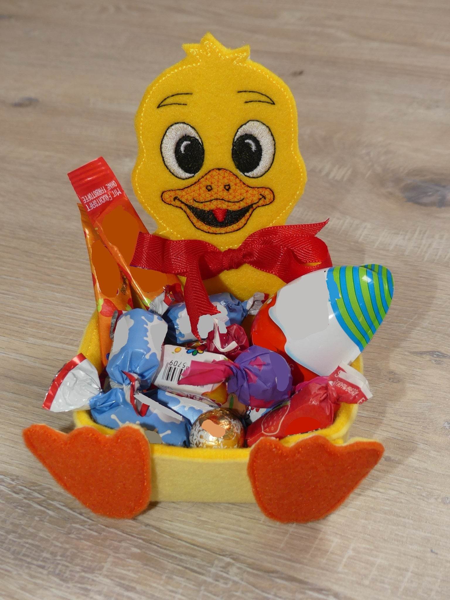 Stickdatei 4 Naschboxen Ostern (Henne, Ente, Schaf und Hase) - Sewando