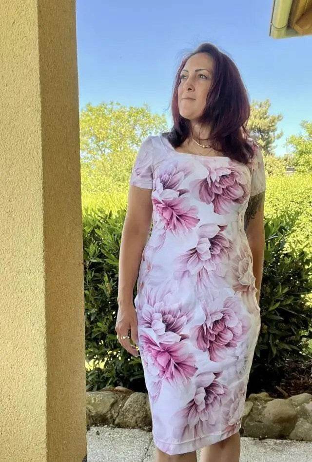 Schnittmuster Kleid Epidot Etuikleid Gr. A-M DE/EN/FR. BU 76-134cm - Sewando