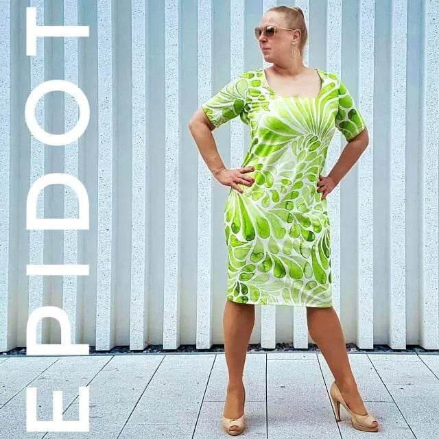 Schnittmuster Kleid Epidot Etuikleid Gr. A-M DE/EN/FR. BU 76-134cm - Sewando