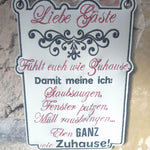 Hausordnung Schild ITH 4 Größen 13x18, 15x20, 20x28, 24x33 Stickdatei - Sewando