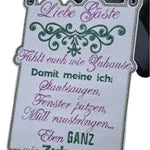 Hausordnung Schild ITH 4 Größen 13x18, 15x20, 20x28, 24x33 Stickdatei - Sewando