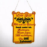 Hausordnung Schild ITH 4 Größen 13x18, 15x20, 20x28, 24x33 Stickdatei - Sewando
