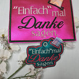 Einfach mal Danke sagen ITH Geldgeschenk 10x10 13x18 Stickdatei - Sewando