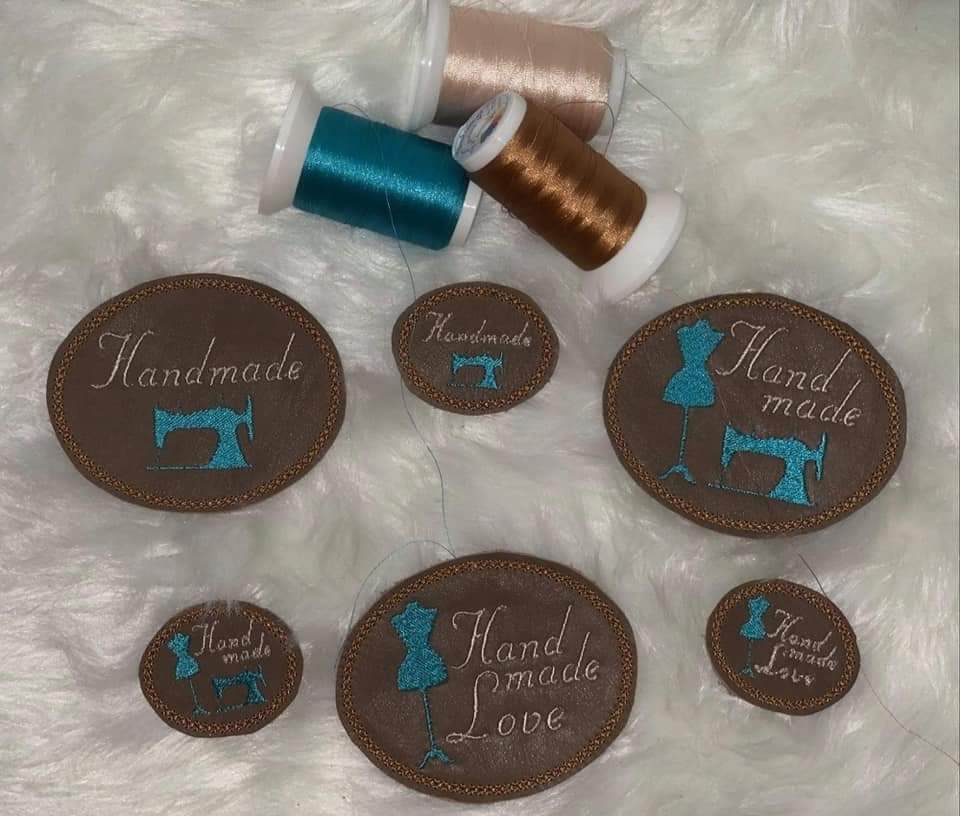 Stickdatei Labels Set 9 Designs in zwei Größen * Alle in 10x10 und kleiner * Handmade - Sewando