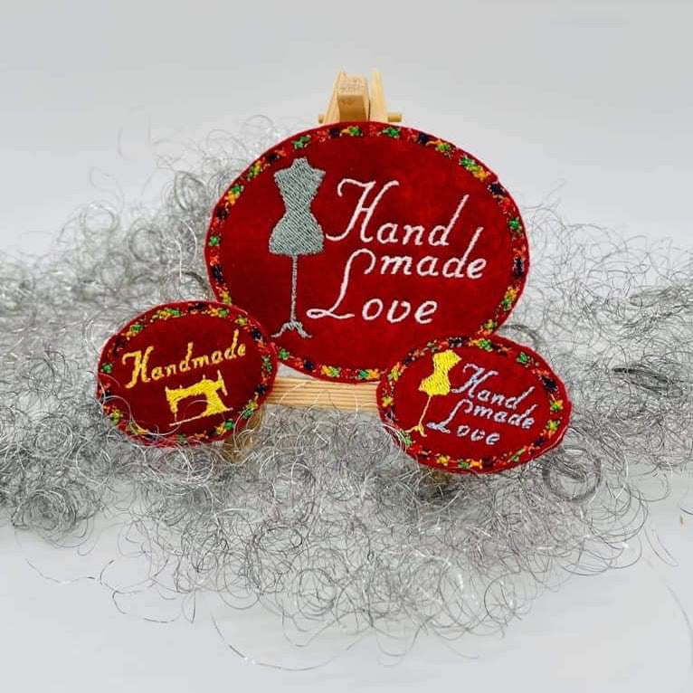 Stickdatei Labels Set 9 Designs in zwei Größen * Alle in 10x10 und kleiner * Handmade - Sewando