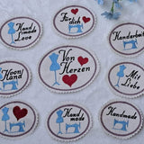 Stickdatei Labels Set 9 Designs in zwei Größen * Alle in 10x10 und kleiner * Handmade - Sewando