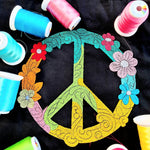 Peace Zeichen Anhänger Motiv für Effektfolien geeignet 6 Größen Stickdatei - Sewando