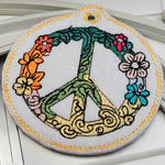 Peace Zeichen Anhänger Motiv für Effektfolien geeignet 6 Größen Stickdatei - Sewando