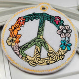 Peace Zeichen Anhänger Motiv für Effektfolien geeignet 6 Größen Stickdatei - Sewando