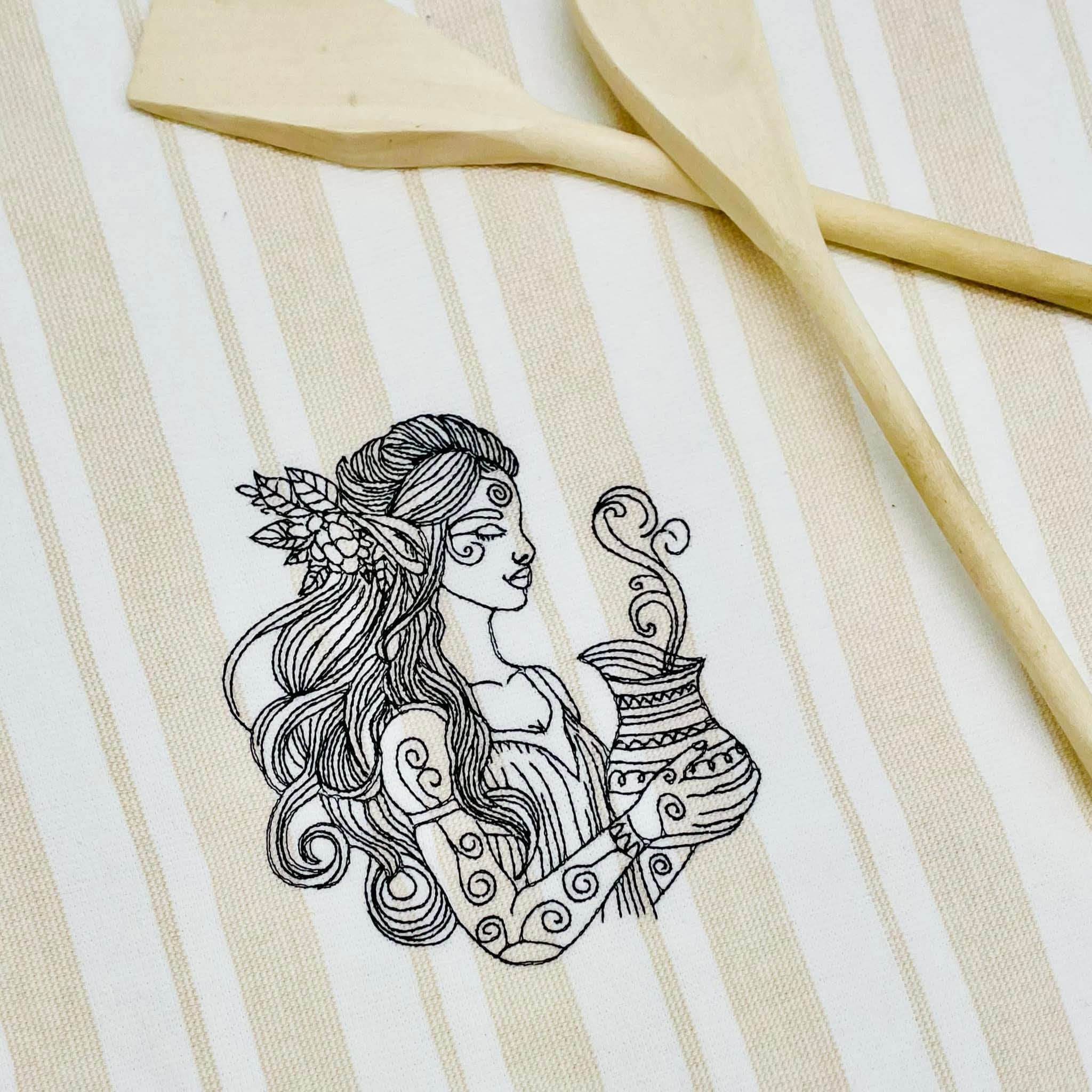 Elfe Magie Zauber Redwork 5 Größen ab 13x18 Stickdatei - Sewando