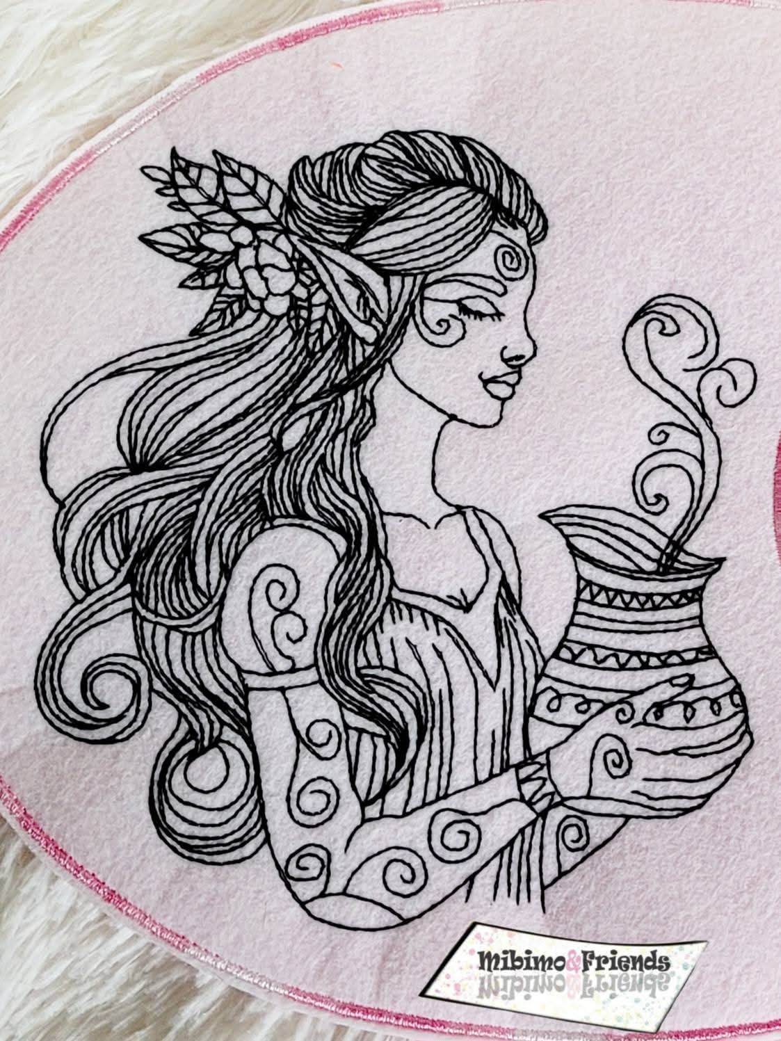 Elfe Magie Zauber Redwork 5 Größen ab 13x18 Stickdatei - Sewando