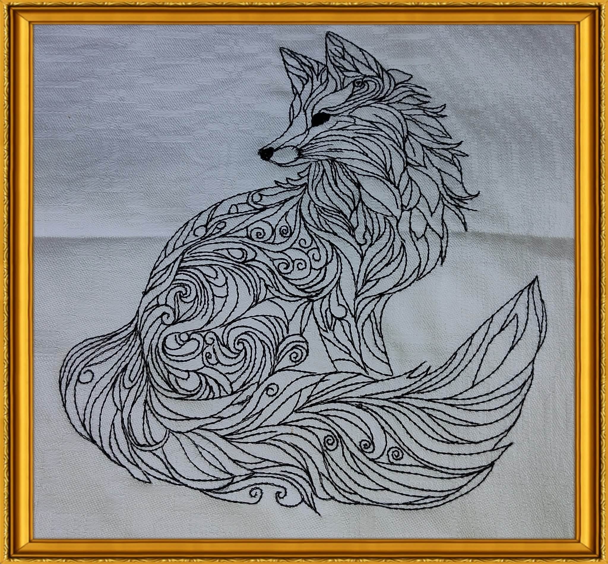 Stickdatei Fuchs Redwork Niceline 5 Größen ab 10x10 - Sewando