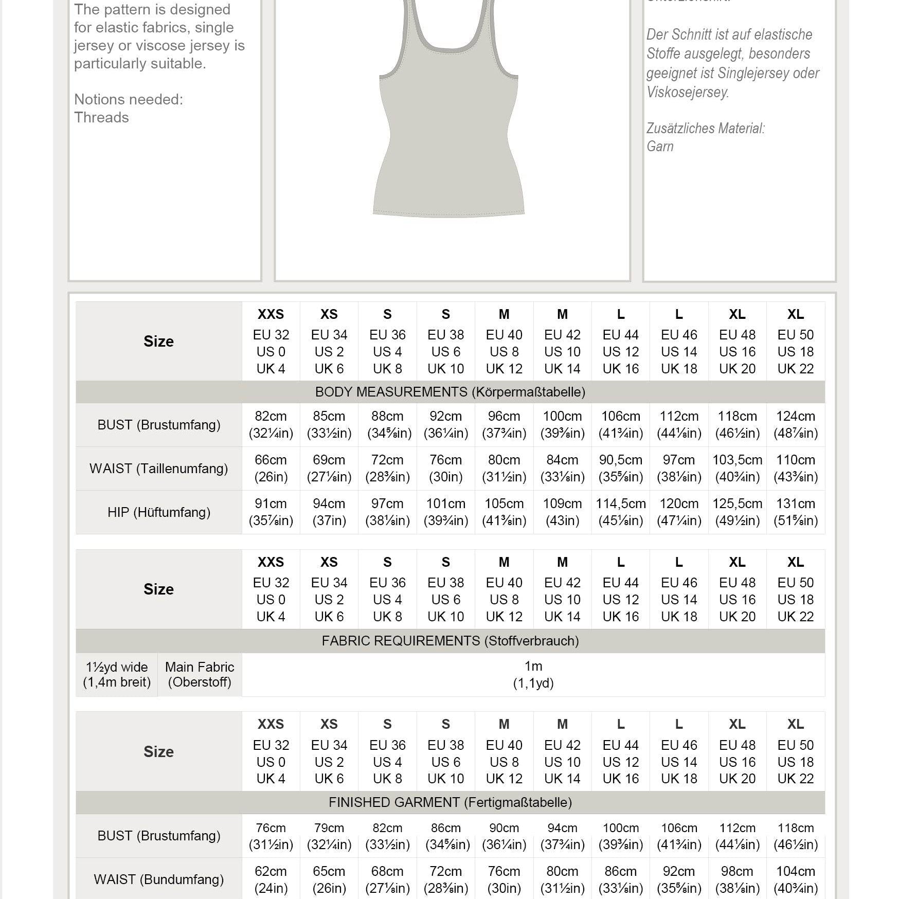 FANØ.tanktop | Damen | 32-50 | Freebook Schnitt : - Sewando