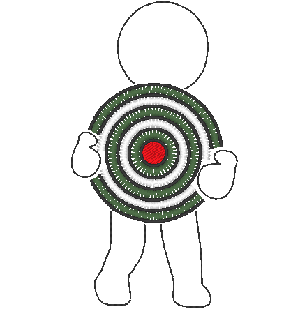 Stickdatei - Dart (Untersetzer, Mugrug, Anhänger, Schild etc.) - Sewando